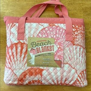 Oversized Beach Blanket with Pink and Orange Shell Design
IT IS pretty CORAL😘